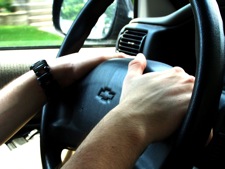 driver using hands free cell phone device