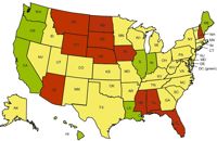states with safety law issues in red