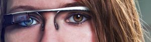 Woman wearing Google Glass